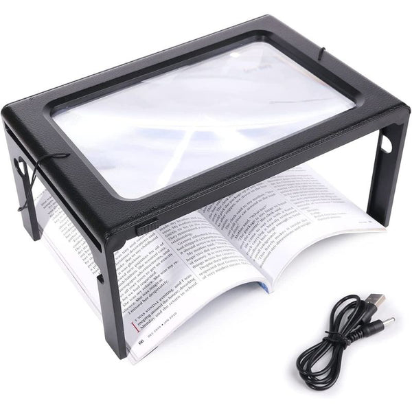 Hands Free Reading Magnifier with Built In LED Lights and Neck Strap, 3x Magnification All Vera Mart