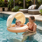 Baby Swim Ring with Integrated Seat and Removable Sun Canopy for 6-36 Months All Vera Mart