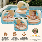 Baby Swim Ring with Integrated Seat and Removable Sun Canopy for 6-36 Months All Vera Mart