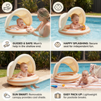 Baby Swim Ring with Integrated Seat and Removable Sun Canopy for 6-36 Months All Vera Mart