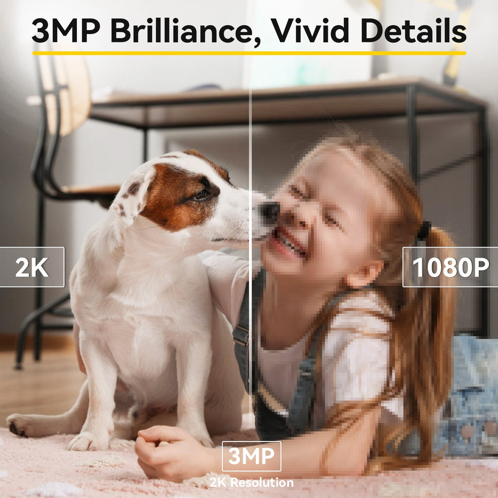Smart 2K Security Camera with Pan Tilt Rotation and Night Vision All Vera Mart