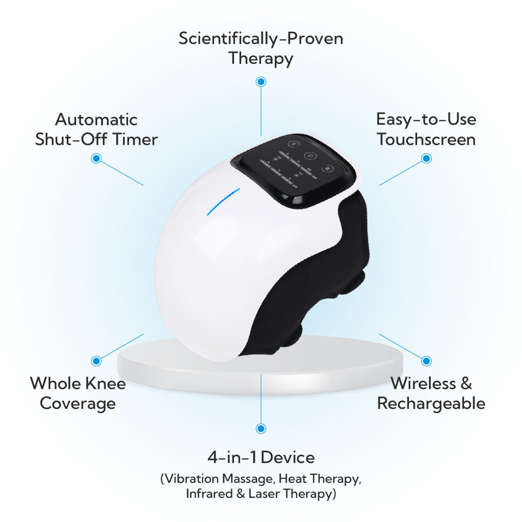 Heat Therapy Knee Massager with Red Light and Laser, Vibration Mode All Vera Mart