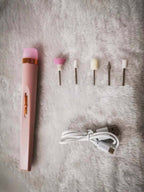 Electric Nail File and Buffer Kit with 5 Bits and Built-In Light, Cordless All Vera Mart