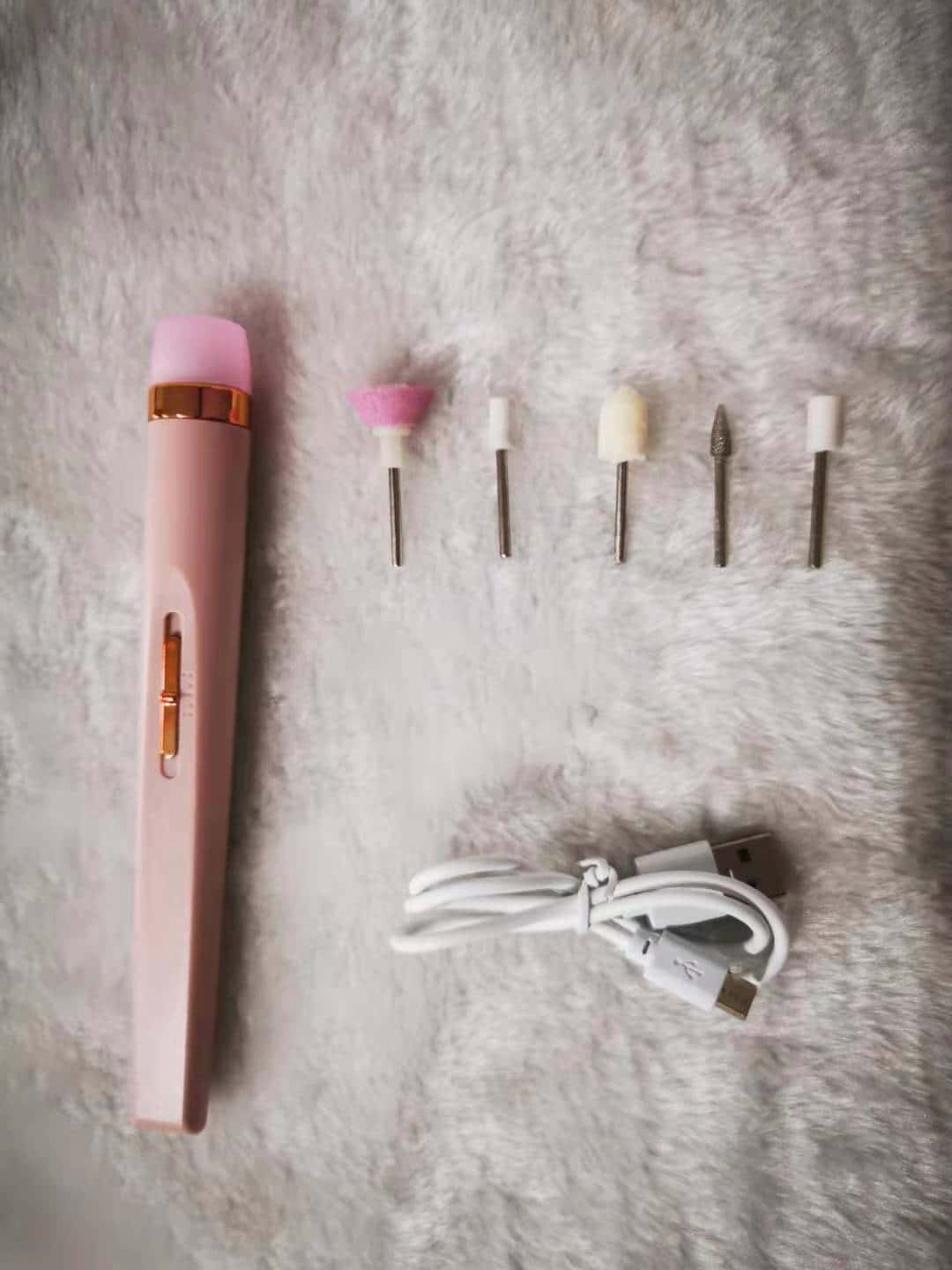 Electric Nail File and Buffer Kit with 5 Bits and Built-In Light, Cordless All Vera Mart