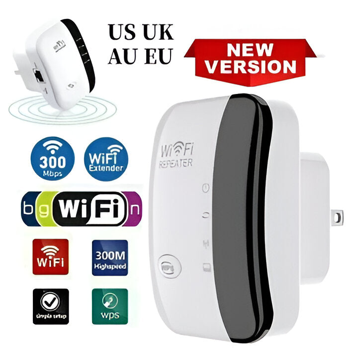 WiFi Repeater with 300 Mbps Speed and Universal Router Compatibility All Vera Mart