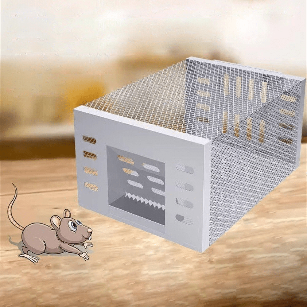 Live Mouse Trap with One-Way Entry and Galvanized Iron Cage, Holds 10-15 Mice All Vera Mart