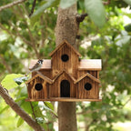 Wooden Birdhouse with Six Nesting Entrances and Hanging Hook All Vera Mart