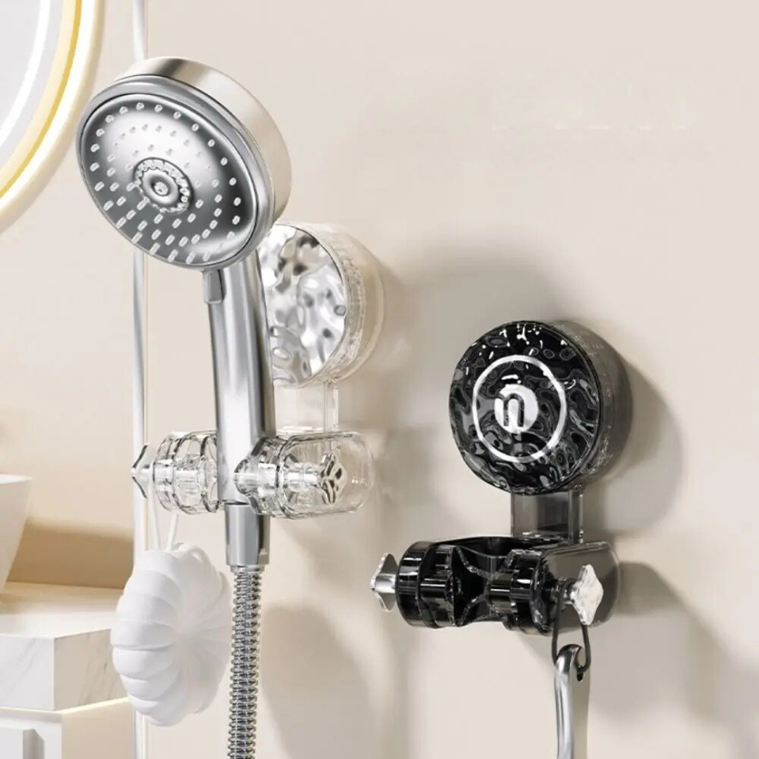 Suction Cup Shower Head Holder with 360-Degree Swivel and Storage Hook All Vera Mart