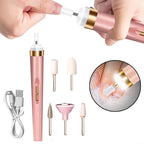 Electric Nail File and Buffer Kit with 5 Bits and Built-In Light, Cordless All Vera Mart