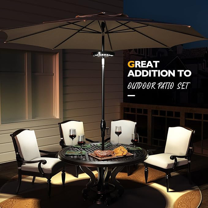 Rechargeable Parasol Light with Warm White LED and USB Charging Cable All Vera Mart
