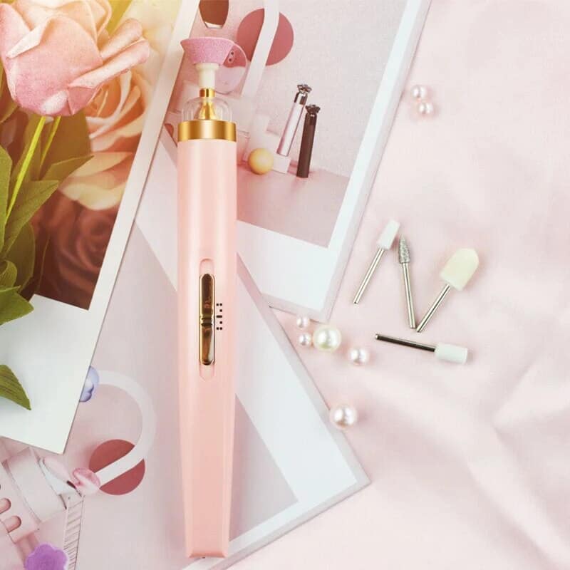 Electric Nail File and Buffer Kit with 5 Bits and Built-In Light, Cordless All Vera Mart