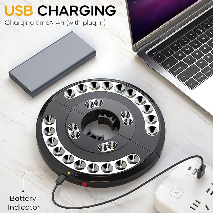 Rechargeable Parasol Light with Warm White LED and USB Charging Cable All Vera Mart