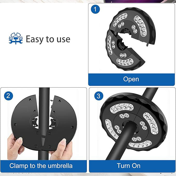 Rechargeable Parasol Light with Warm White LED and USB Charging Cable All Vera Mart