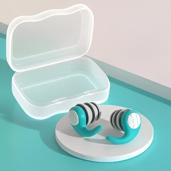 Reusable Silicone Earplugs with Three-Layer Noise Blocking and Contoured Fit All Vera Mart