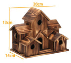 Wooden Birdhouse with Six Nesting Entrances and Hanging Hook All Vera Mart