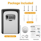 Wall Mount Key Storage Box with 4-Digit Combination and Shutter Cover All Vera Mart