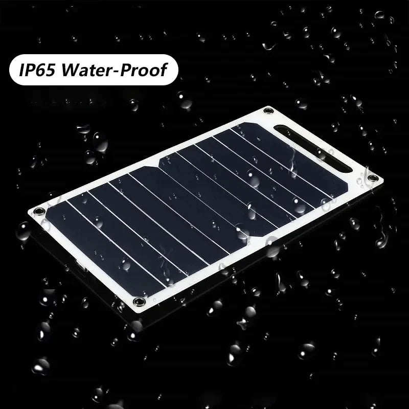 Portable Solar Panel Charger with Monocrystalline Cells and Hanging Hooks, 6W Output All Vera Mart