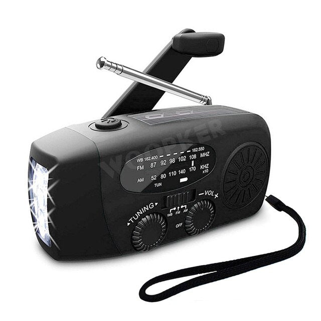 Emergency Hand Crank Radio with Solar Panel and LED Flashlight, SOS Siren All Vera Mart