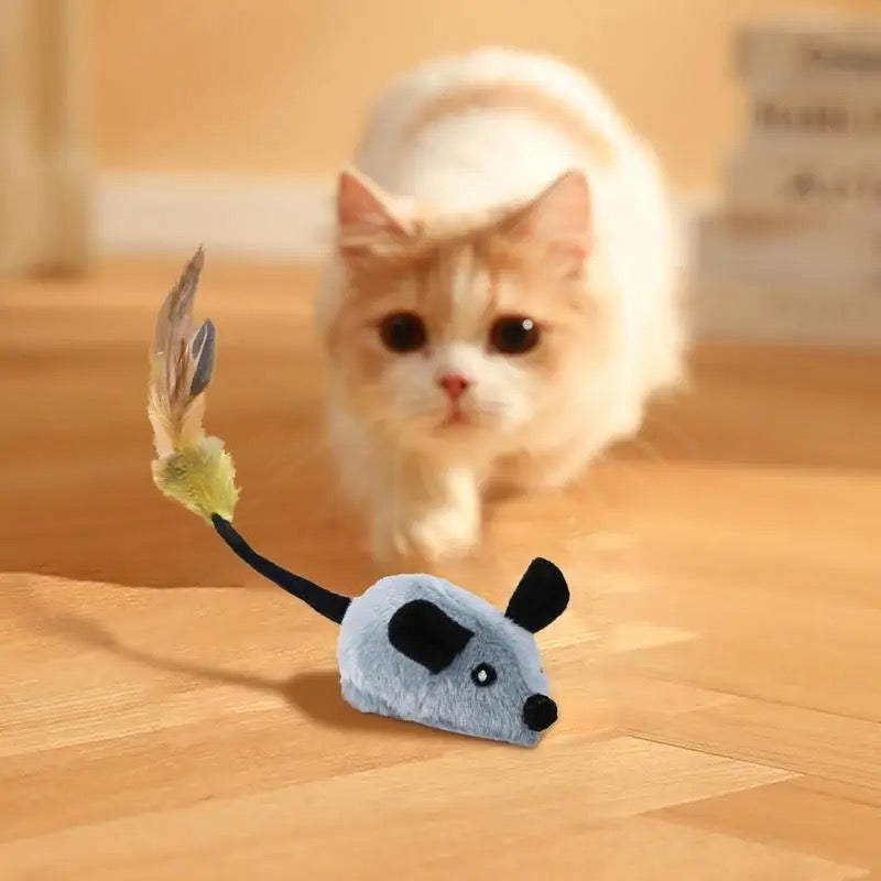 Rechargeable Interactive Cat Mouse Toy with Obstacle Sensors and Automatic Direction Changes All Vera Mart