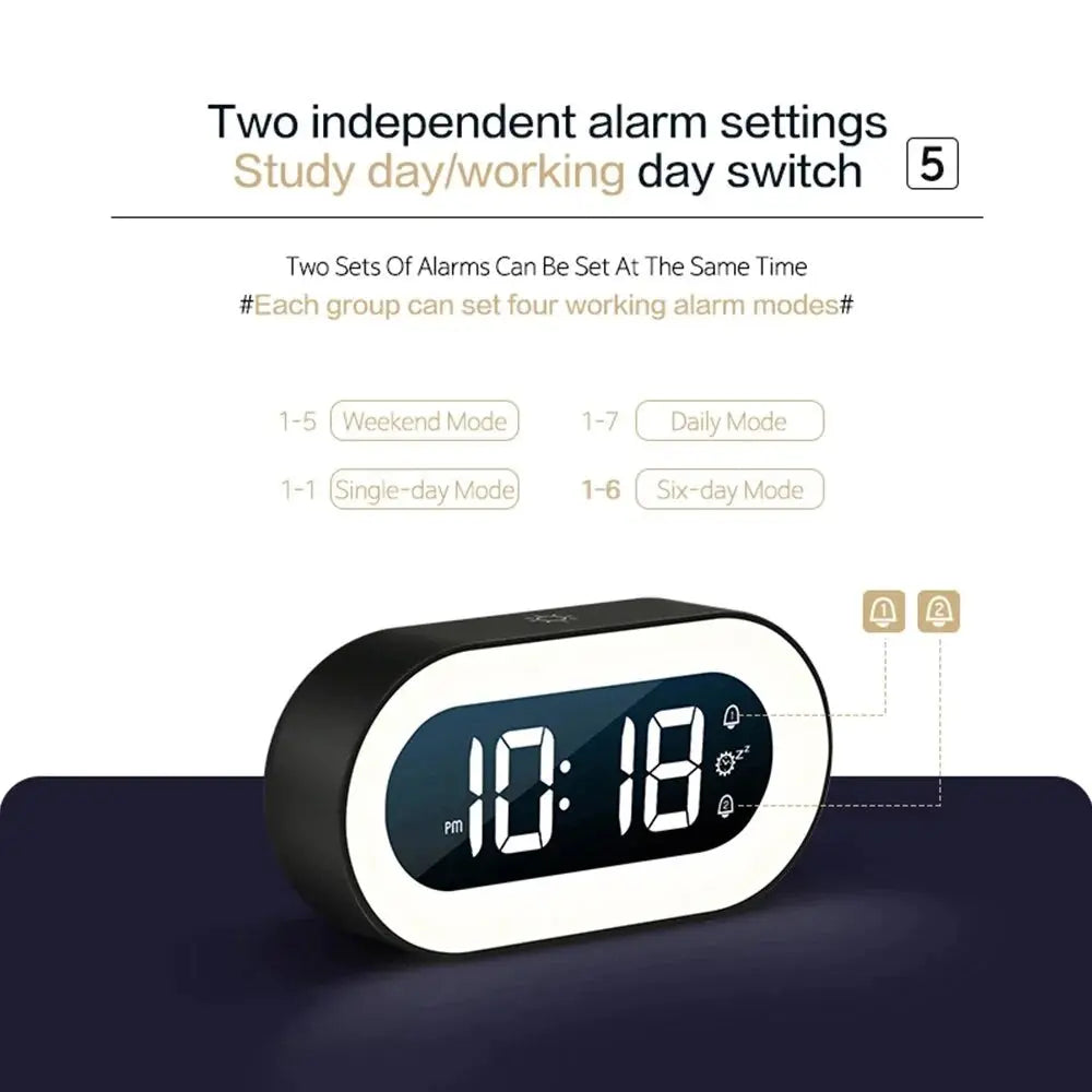Sunrise Alarm Clock with Dimmable Night Light and Nature Sounds, USB-C Rechargeable All Vera Mart