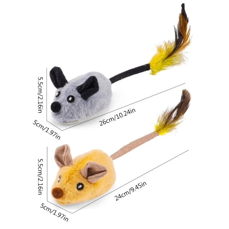 Rechargeable Interactive Cat Mouse Toy with Obstacle Sensors and Automatic Direction Changes All Vera Mart