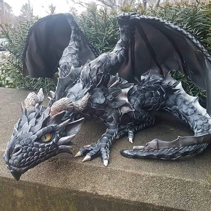 Gothic Dragon Garden Statue with Detailed Scale Texture and Weather Resistant Resin All Vera Mart