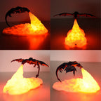 Dragon Flame Effect Night Light with Flickering Fire and USB Charging All Vera Mart