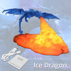 Dragon Flame Effect Night Light with Flickering Fire and USB Charging All Vera Mart