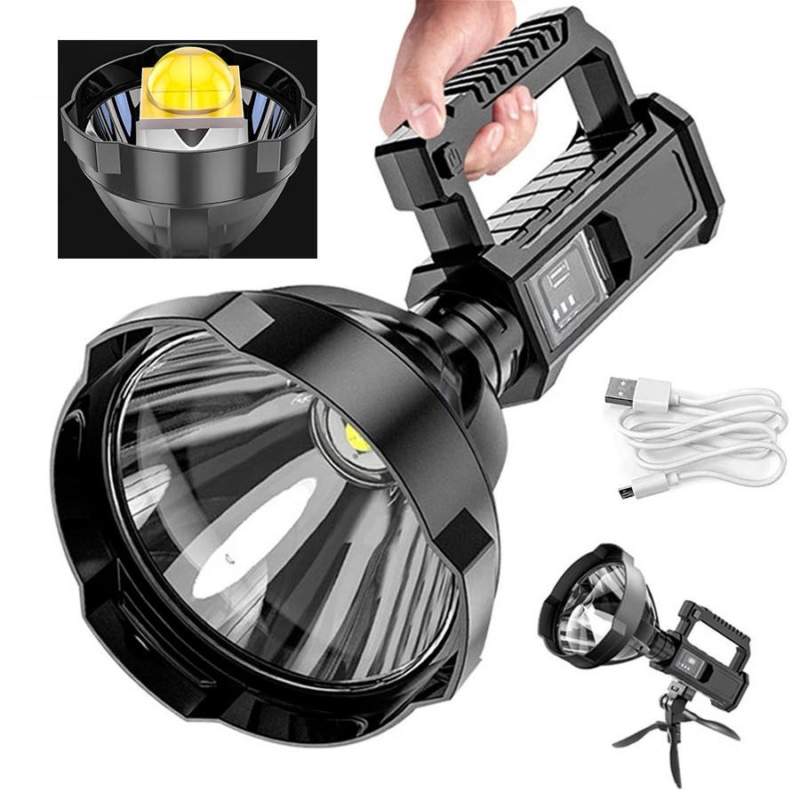 LED Flashlight with 1000m Beam and Tripod Mount, 90000 Lumens All Vera Mart