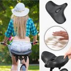 Bike Saddle with Memory Foam Cushioning and Dual Spring Absorption, Reflective Strips All Vera Mart