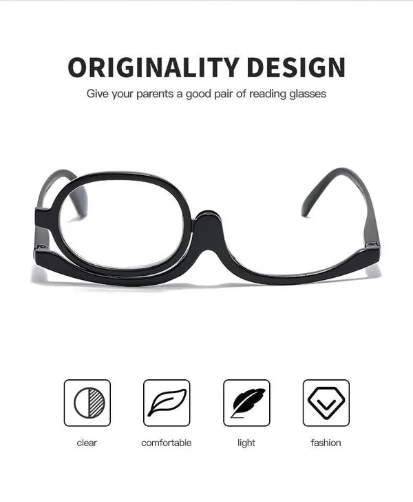 Flip Up Magnifying Glasses with Independent Lens Rotation for Eye Makeup Application All Vera Mart