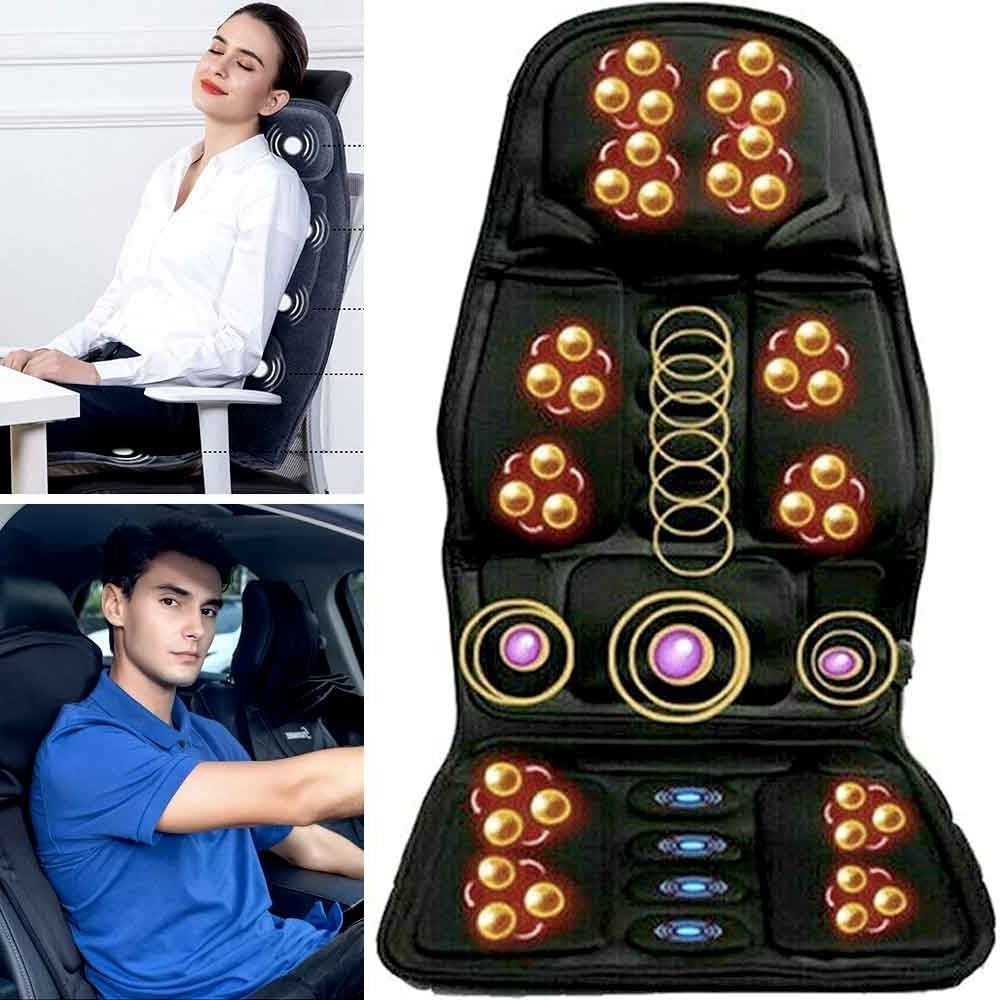 Massage Chair Pad with Eight Nodes and Heat Therapy, Neck and Back Coverage All Vera Mart