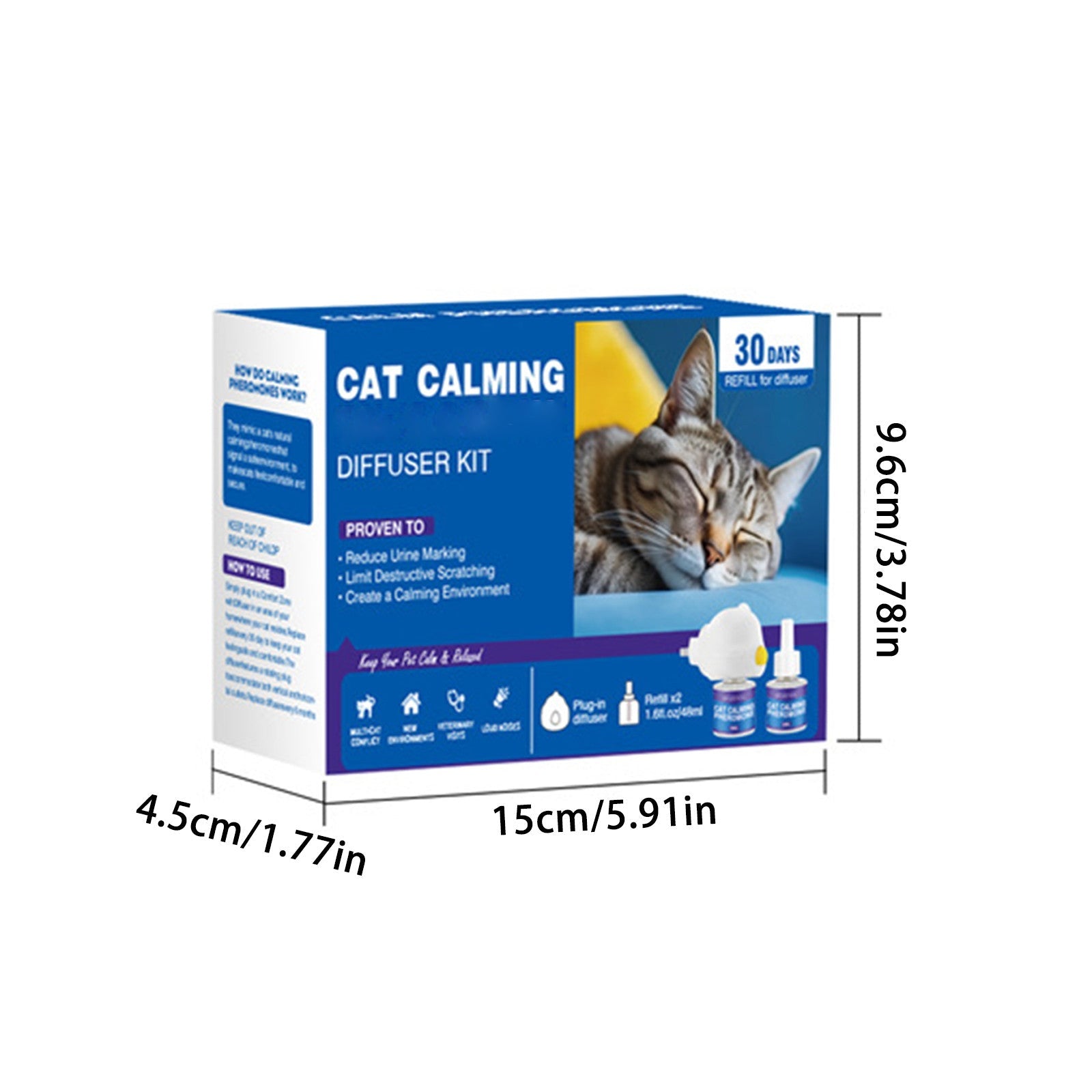 Pheromone Diffuser for Pets with 700 Sq Ft Coverage and 60-Day Refill Supply All Vera Mart