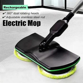 Dual Motor Electric Spin Mop with 180 Degree Swivel Head and Extendable Pole All Vera Mart