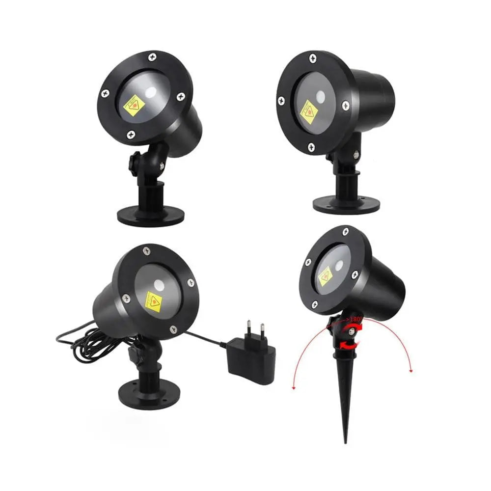 Laser Light Projector with Dual Red/Green LEDs and Remote Timer for Outdoor Use All Vera Mart