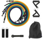 Resistance Band Set with Foam Handles and Ankle Straps, 5-Level Color Coded All Vera Mart