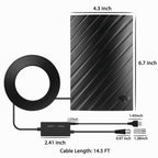 Indoor HDTV Antenna with 600 Mile Reception and Signal Amplifier for 4K Displays All Vera Mart