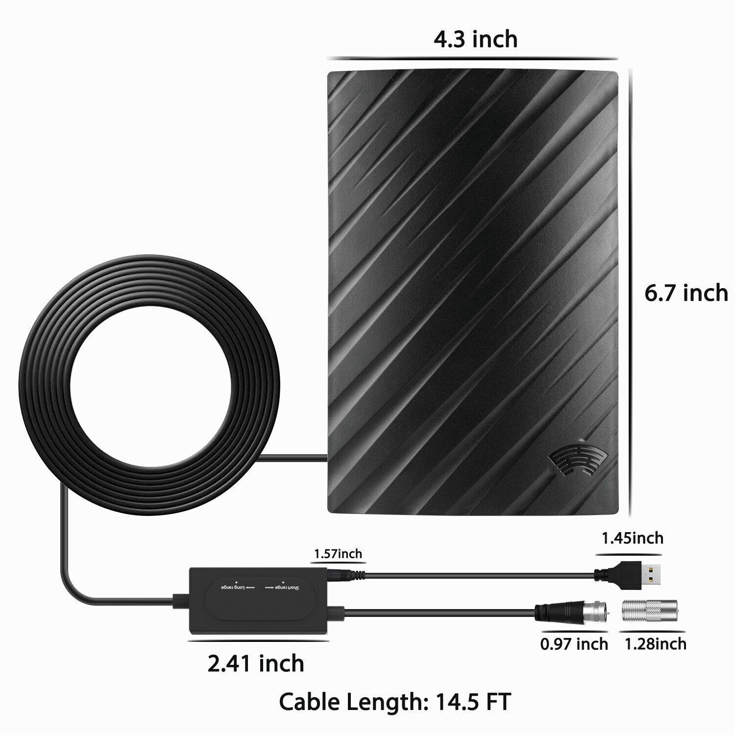 Indoor HDTV Antenna with 600 Mile Reception and Signal Amplifier for 4K Displays All Vera Mart