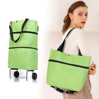 Foldable Shopping Trolley with 2-in-1 Carry and Roll Mode, Smooth Rolling Wheels All Vera Mart