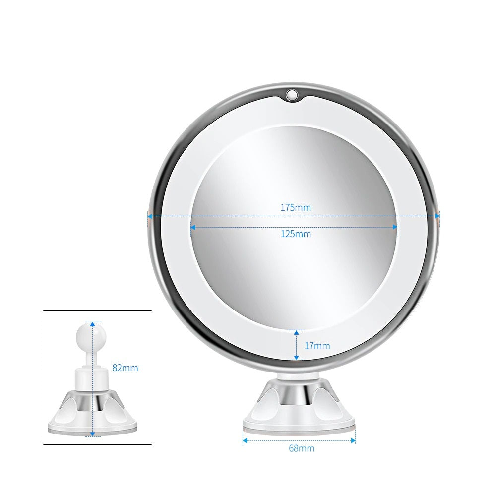 Magnifying Mirror with LED Lights and 360 Rotation, 7x 10x Zoom All Vera Mart