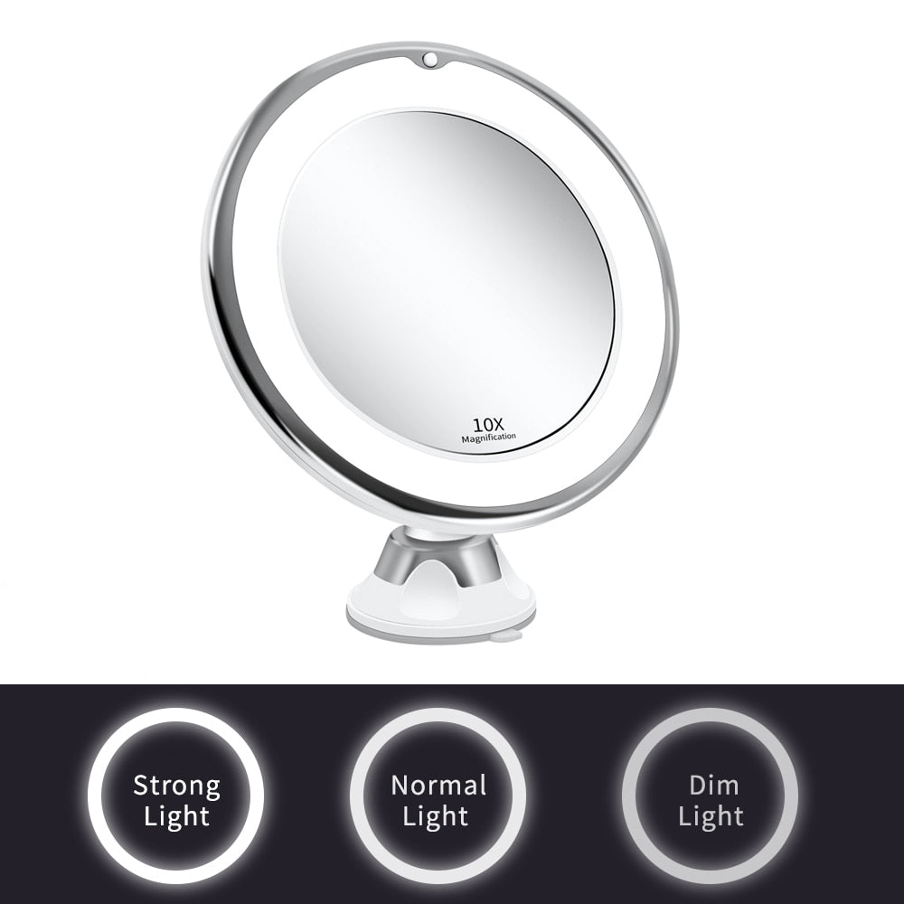 Magnifying Mirror with LED Lights and 360 Rotation, 7x 10x Zoom All Vera Mart