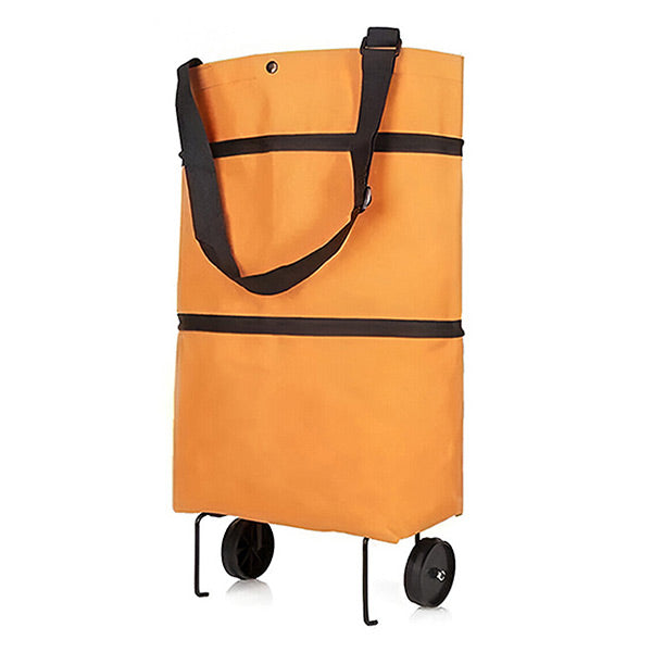 Foldable Shopping Trolley with 2-in-1 Carry and Roll Mode, Smooth Rolling Wheels All Vera Mart