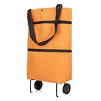 Foldable Shopping Trolley with 2-in-1 Carry and Roll Mode, Smooth Rolling Wheels All Vera Mart