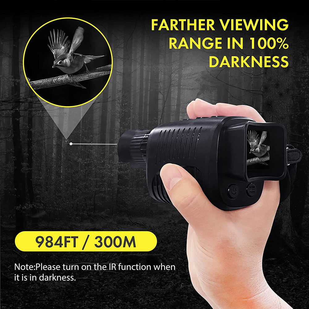 Infrared Monocular with 3x Optical Zoom and 10MP Photo Capture, 300m Night Vision Range All Vera Mart