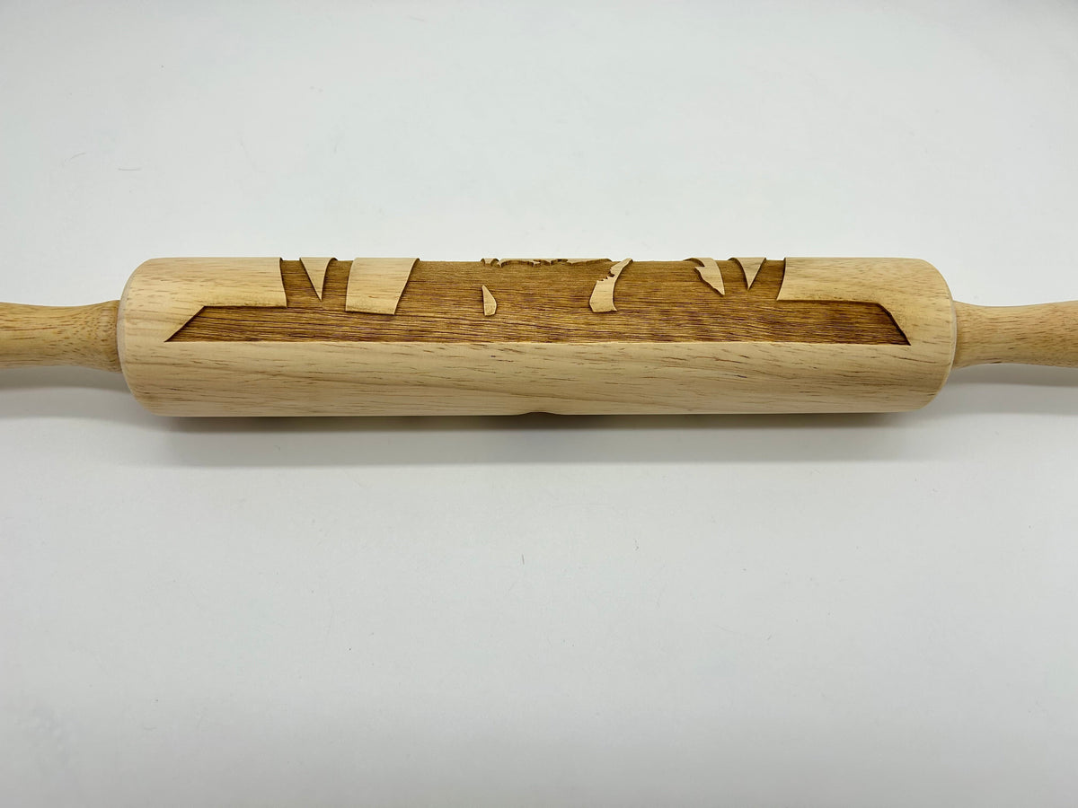 Nativity Scene Embossed Rolling Pin for Imprinting Cookies, Fondant, Salt Dough Ornaments and Pottery