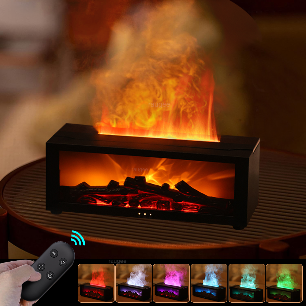 Ultrasonic Mist Diffuser with Flame Light Effect and Remote Control All Vera Mart