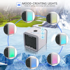 Portable Air Cooler with 90 Degree Adjustable Vent and 7-Color LED Lighting All Vera Mart