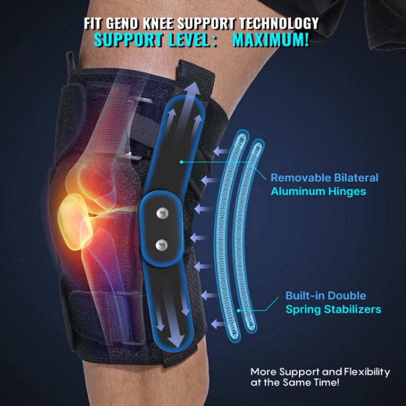 Knee Brace with Removable Dual Hinges and Gel Patella Cushioning All Vera Mart