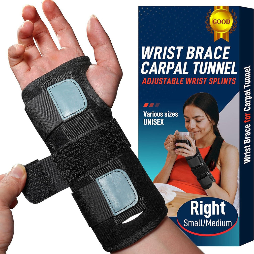 Wrist Support Brace with Removable Aluminum Stay and Side Splints for Carpal Tunnel All Vera Mart