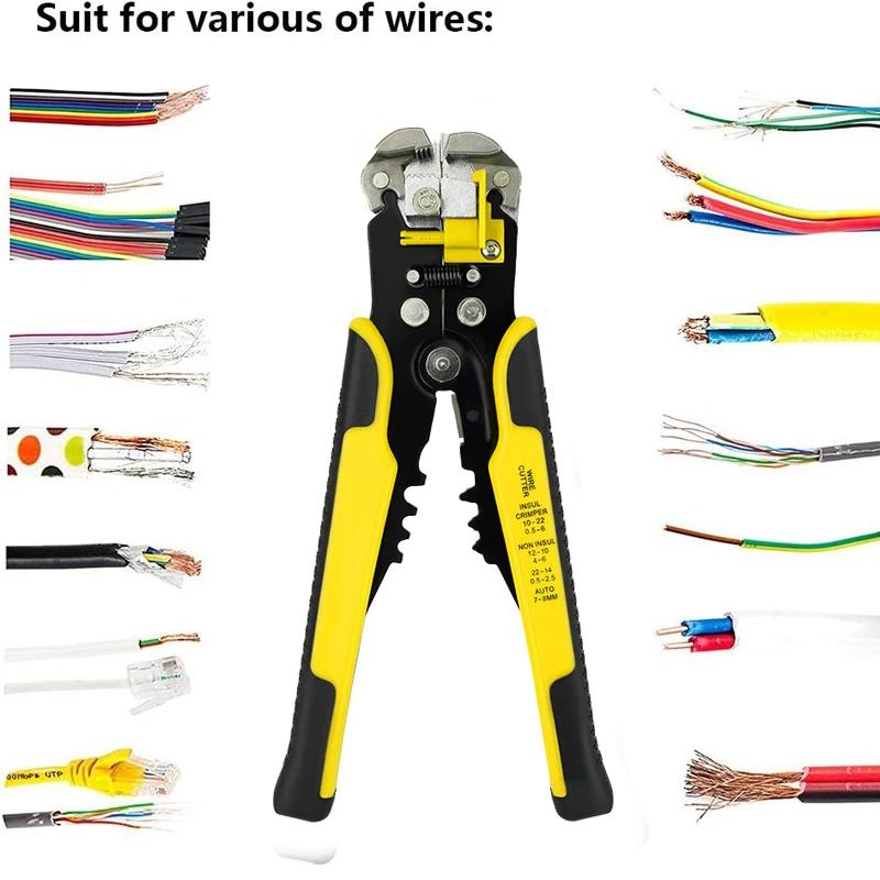 Self-Adjusting Wire Stripper with Cable Cutter and Terminal Crimper All Vera Mart
